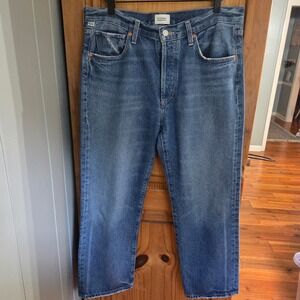 Citizens of Humanity Emery High Rise Straight Leg Crop Jeans Button Fly Size 29